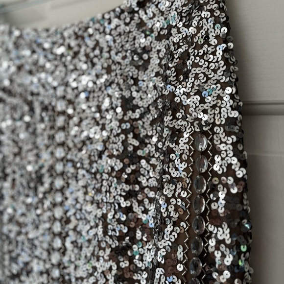 Scala Vintage Silk Sequin Embellished Mini Skirt 2 - Picture 5 of 14
